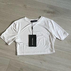 NWT white crop slinky top